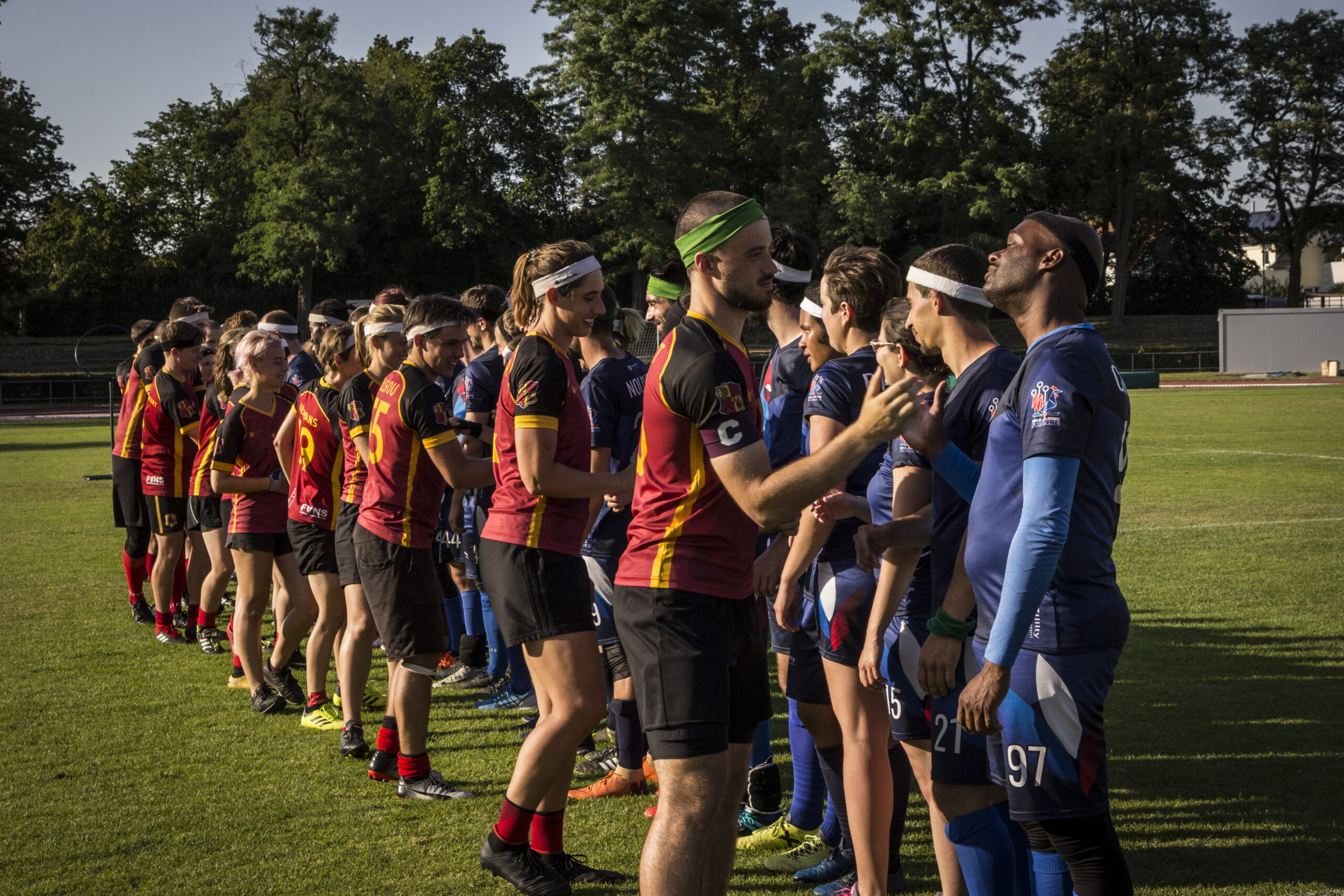 Belgium-France greeting line European Games 2019 finals